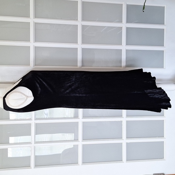 Vintage CDC Petite Velvet High Low Flounce Hem Dress - Picture 3 of 11